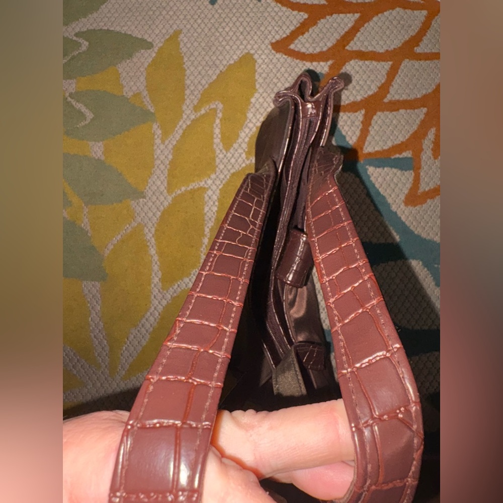 👜 Diane Von Furstenberg Brown Tote The Color Authority Croc Trim - Picture 7 of 9